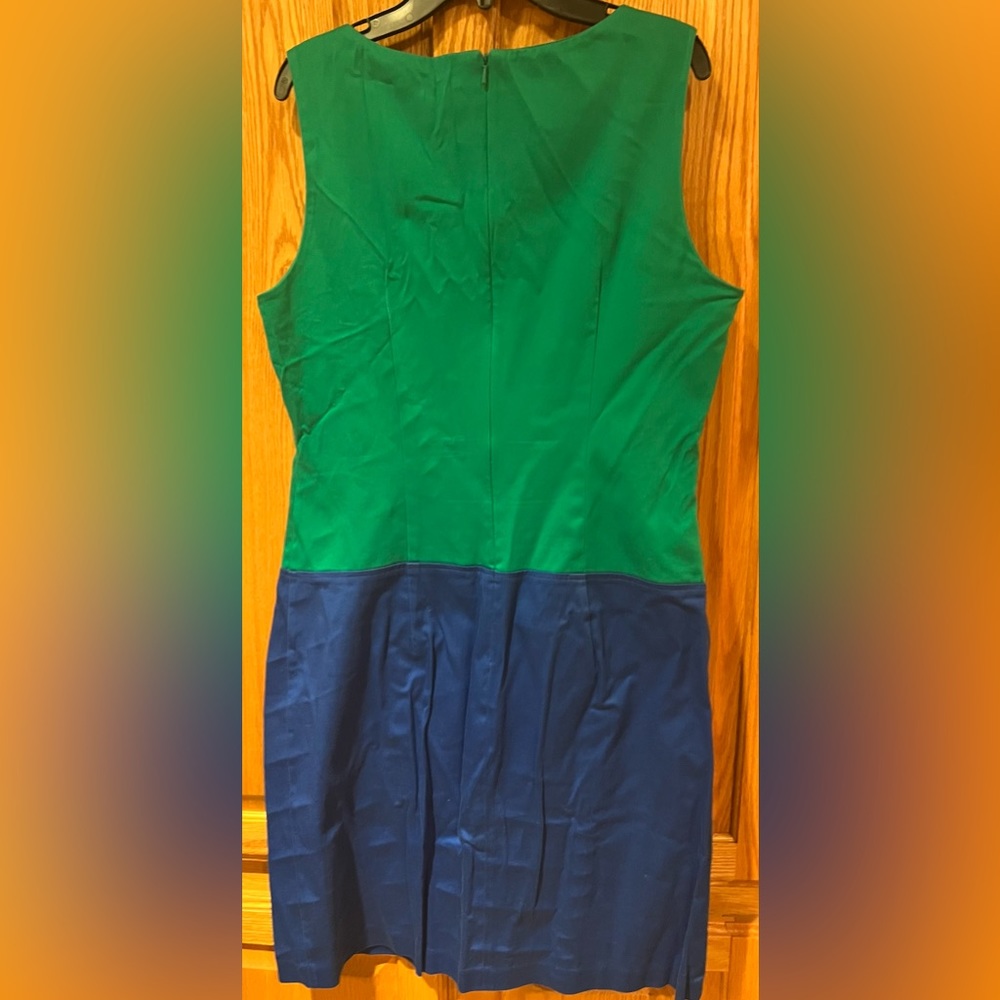 Laundry by Design Women's Green & Blue Color Block Sleeveless Sheath Dress Sz 10 - Picture 5 of 6